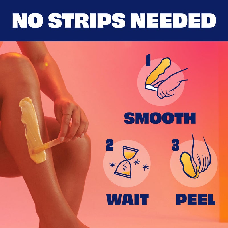 Nair مجموعة شمع ناير لوكس، شمع ساخن قابل للاستخدام في الميكروويف للنساء، إزالة الشعر بدون شرائط للساقين، الإبطين، البيكيني في المنزل، فعالة مثبتة على الشعر القصير، 1 قطعة، 7.05 أونصة - Image 5