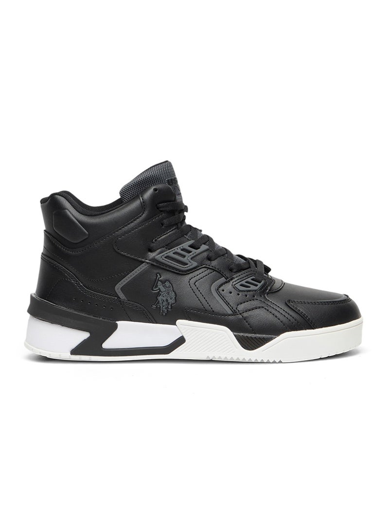 U.S. Polo Assn. Men's Black High-Top Sneakers - Bold Lace-Up Design, Comfortable Casual Footwear for All-Day Wear  - Image 1
