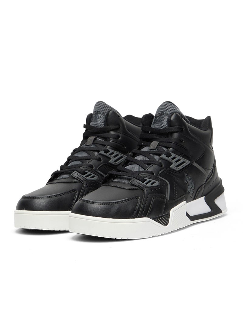 U.S. Polo Assn. Men's Black High-Top Sneakers - Bold Lace-Up Design, Comfortable Casual Footwear for All-Day Wear  - Image 3