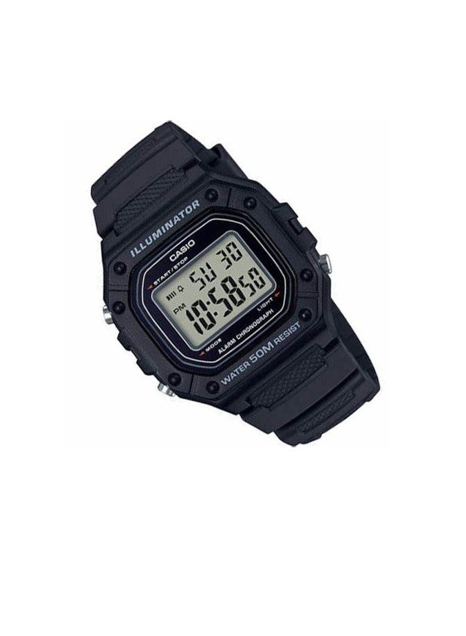 Casio W-218H-1BVDF Black Digital Resin Band Unisex Watch, strap - Image 3