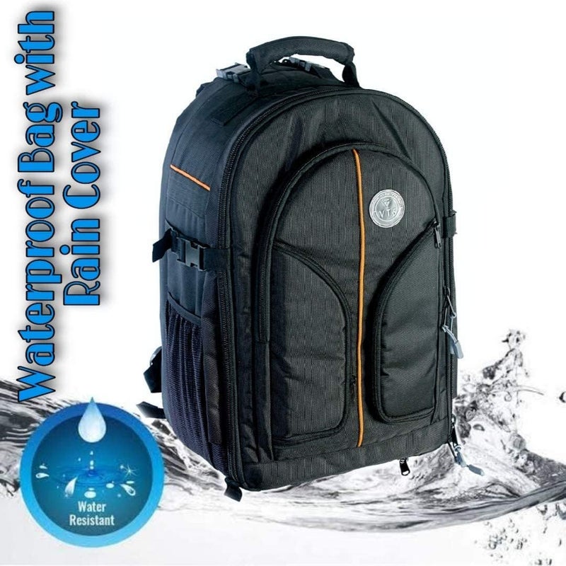 MVPRO DSLR New Big Camera Bag Waterproof for Camera Lens Accessories Tripod Monopod Heavy Duty (Black) (DSLR, Camera Backpack). - Image 4