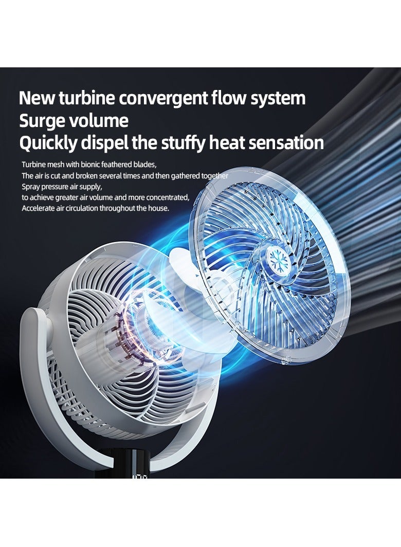 JAJEEK Stand Fan 12 Inch Electric Fan Air Circulator Fan Adjustable Height 8 Speeds and Strong Airflow | 3-speed Adjustable Light | Aroma Diffuser Pad Slot | Remote Control | 8H Timer  for Home Office(F5) - Image 5