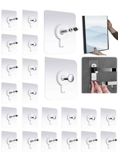 Generic 20 Pcs Self Adhesive Wall Hooks No Drill Hooks for Hanging, No-Trace Sticker Frame Hangers Without Nails for Mount Wall Shelf, Heavy Duty Adhesive Wall Hooks for Kitchen, Bathroom  - Image 1