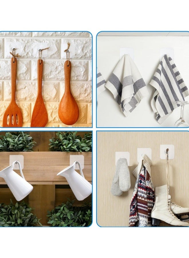 Generic - 20 Pcs Self Adhesive Wall Hooks No Drill Hooks for Hanging, No-Trace Sticker Frame Hangers Without Nails for Mount Wall Shelf, Heavy Duty Adhesive Wall Hooks for Kitchen, Bathroom - Image 1