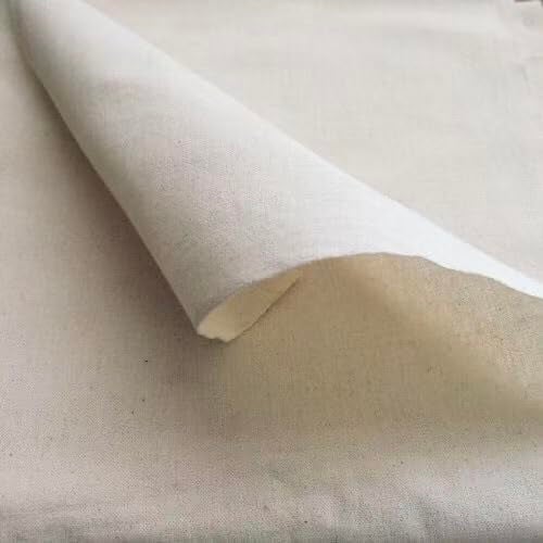 Antetek 100% Cotton Muslin Fabric 63 Inch*2 Yards Muslin Linen Fabric by The Yard, Thick Draping Fabrics Suitable Material for Sewing DIY Making Supplies Quilting Patchwork (Unbleached, 2 Yard) - Image 1