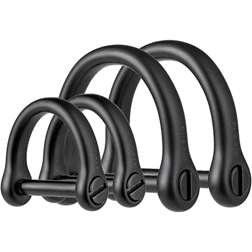 FEGVE D Ring Keychain Durable D Shape Key Ring for Car keys Horseshoe Clasp with Screw Shackle Load Bearing 50lb - Image 1