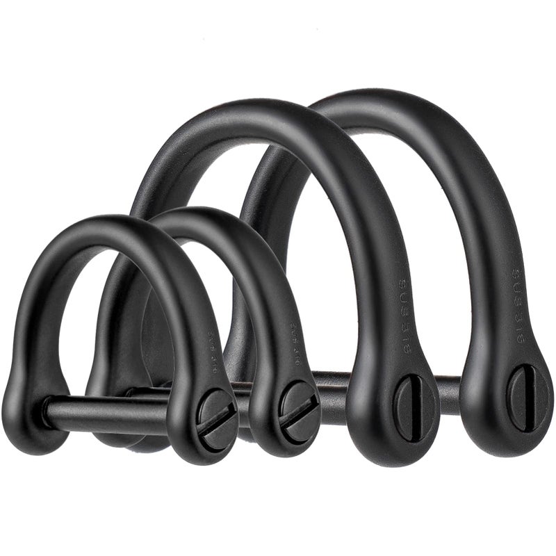 FEGVE D Ring Keychain Durable D Shape Key Ring for Car keys Horseshoe Clasp with Screw Shackle Load Bearing 50lb - Image 2