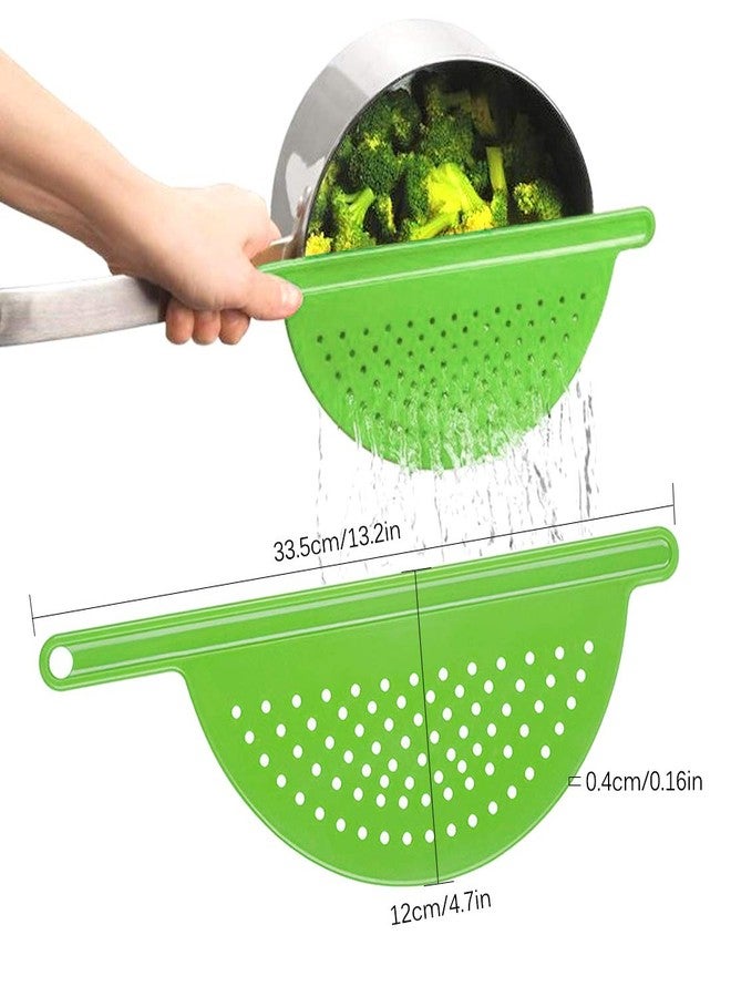 A.DASHER 3pcs Stainless Steel Pot Strainer, Crescent Pasta Strainer Fits up to 9" Pots for Noodles, Fruit, Veggies - Image 3