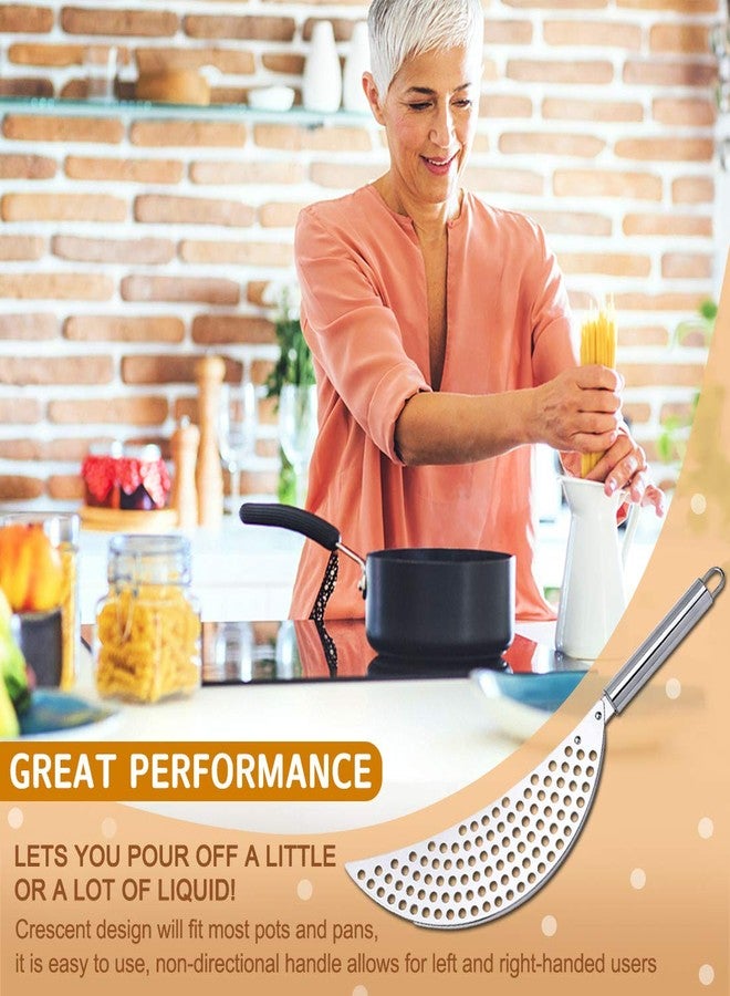 A.DASHER 3pcs Stainless Steel Pot Strainer, Crescent Pasta Strainer Fits up to 9" Pots for Noodles, Fruit, Veggies - Image 4
