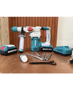 TOTAL Super Total Lithium-Ion Cordless Rotary Hammer Drill Machine 20V with Brushless Motor, SDS Plus Chuck, 4.5J Impact Energy, LED Work Light & Accessories – Ideal for Concrete, Steel & Wood  - Image 4