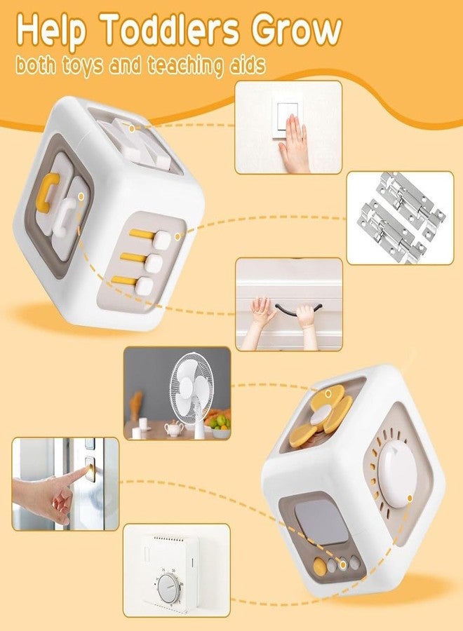 MAQOiW 6-in-1 Montessori Toy, Life Skill Builder Cube, Activity Cube, Fine Motor Skills & Early Learning Development, Travel Friendly Learning Toys for Kids 1-3 Years, Baby Play Cube, Birthday Gift - Image 3