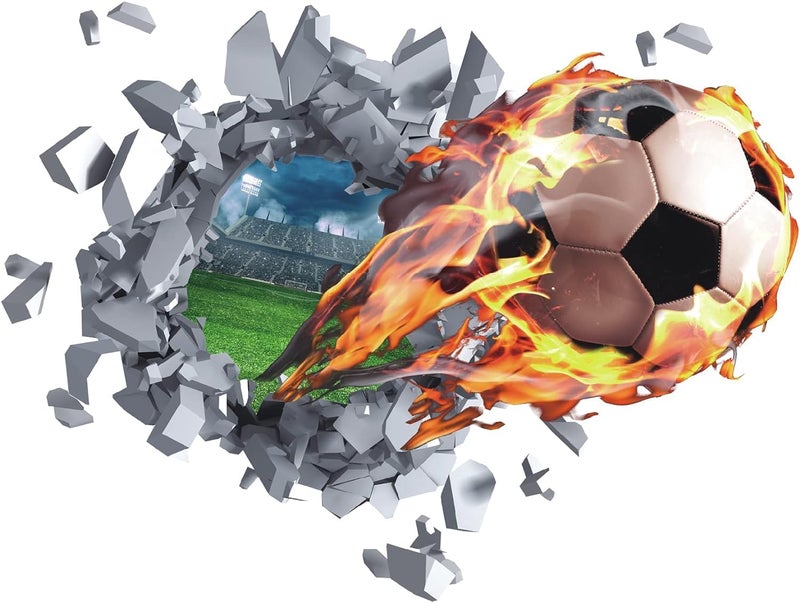 Toarti 3D Football Wall ملصقات كرة القدم جدار كرة القدم للأولاد غرفة كرة القدم - Image 1