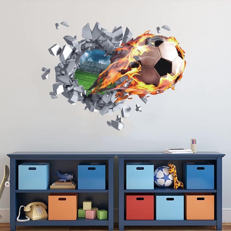 Toarti 3D Football Wall ملصقات كرة القدم جدار كرة القدم للأولاد غرفة كرة القدم - Image 5