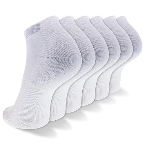 New Balance Unisex Low Cut Sock 6 Pair Pack, White, Medium - Image 2