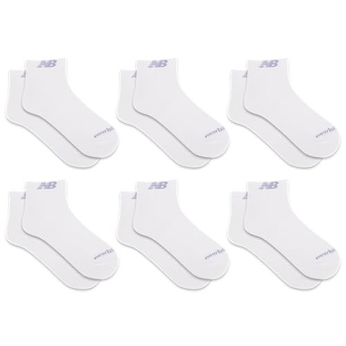 New Balance Unisex Low Cut Sock 6 Pair Pack, White, Medium - Image 3