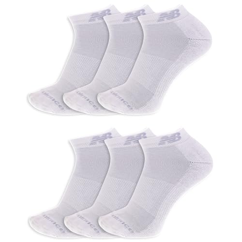 New Balance Unisex Low Cut Sock 6 Pair Pack, White, Medium - Image 1