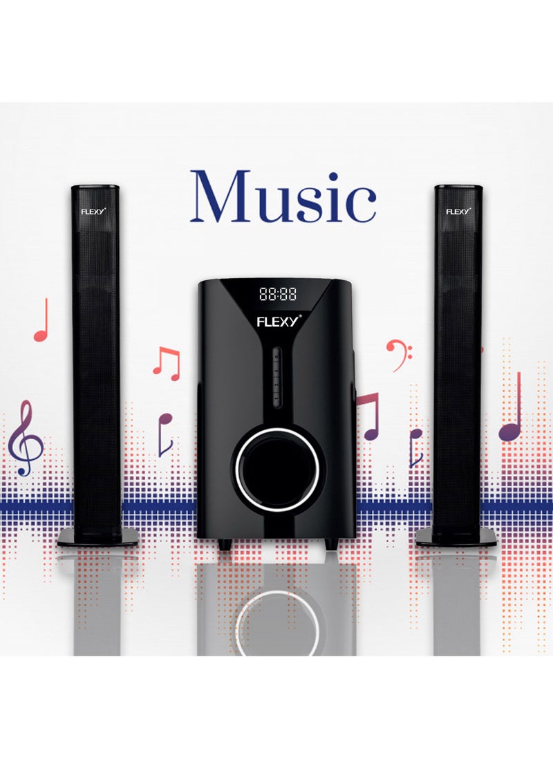 Flexy - Flexy 2.1 Channel 5000W Home Theater Speaker System With Remote Bluetooth USB And FM Radio - Image 1