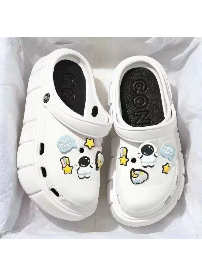Chunky Crocs For Women Summer New Trendy Princess Closed-toe Cloud Comfort Cute Sandals Slippers Outdoor Wearable