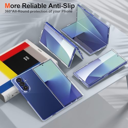 Foluu Clear Case for Samsung Galaxy Z Fold7 with Front Built-in Screen Protector - Scratch Resistant Hard PC Back Bumper Protective Shockproof Cover for Samsung Galaxy Z Fold 7 5G 2025 - Image 5