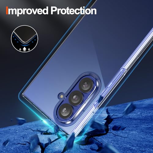Foluu Clear Case for Samsung Galaxy Z Fold7 with Front Built-in Screen Protector - Scratch Resistant Hard PC Back Bumper Protective Shockproof Cover for Samsung Galaxy Z Fold 7 5G 2025 - Image 4
