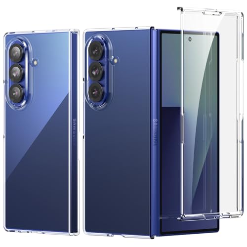 Foluu Clear Case for Samsung Galaxy Z Fold7 with Front Built-in Screen Protector - Scratch Resistant Hard PC Back Bumper Protective Shockproof Cover for Samsung Galaxy Z Fold 7 5G 2025 - Image 1