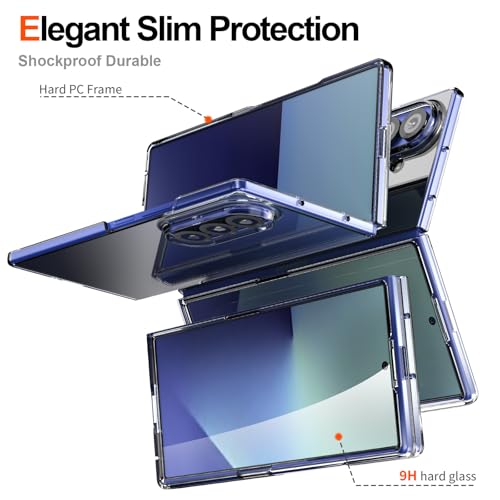 Foluu Clear Case for Samsung Galaxy Z Fold7 with Front Built-in Screen Protector - Scratch Resistant Hard PC Back Bumper Protective Shockproof Cover for Samsung Galaxy Z Fold 7 5G 2025 - Image 3