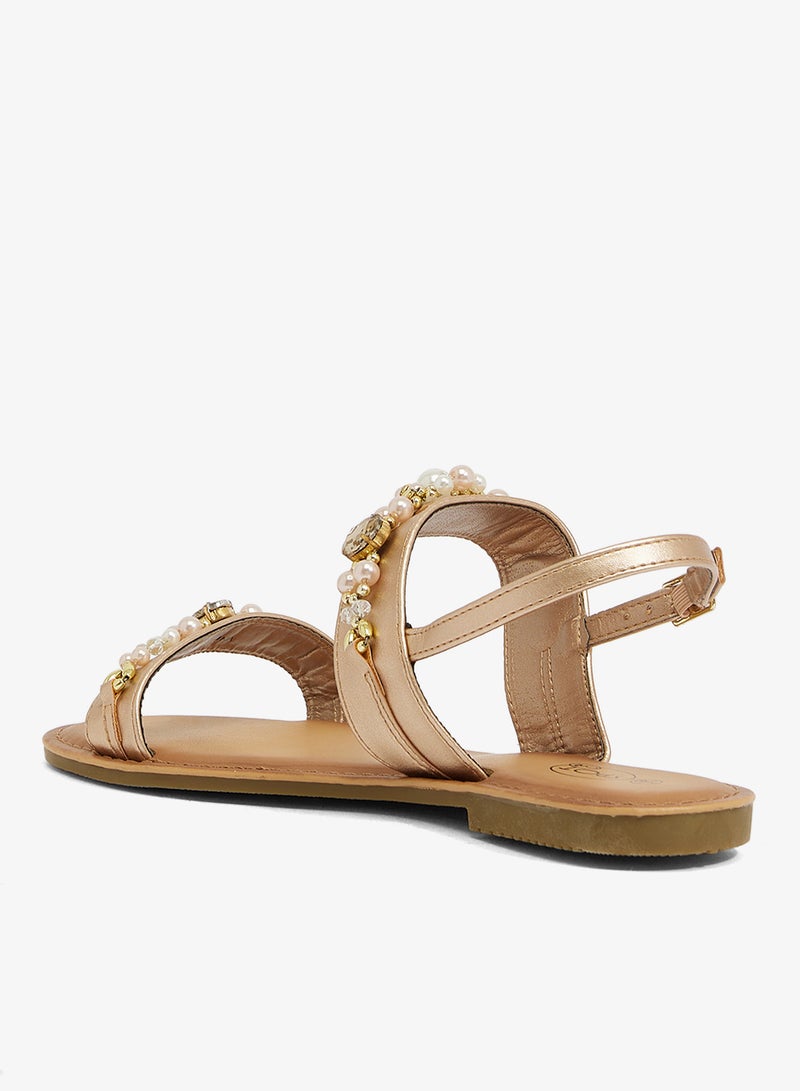 سبوت أون صندل مسطح مزخرف - Image 3