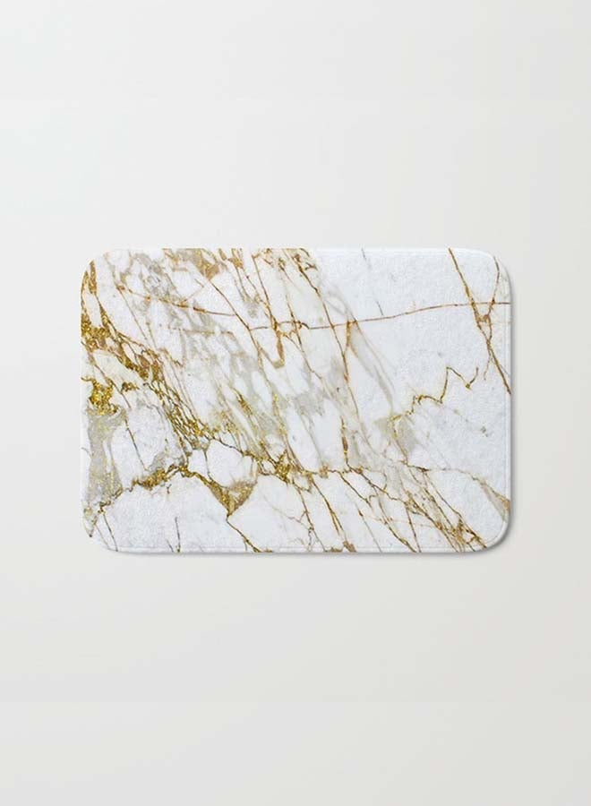 NIBEMINENT Marble Pattern Anti-Slip Doormat White/Gold 40 x 60cm