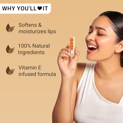 Iba Pure Lips Moisture Rich Lip Balm - Cocoa Vanilla 4.5 g | For Pigmented Dry Damaged & Chapped Lips | Enriched with Cocoa Butter Shea Butter | Glossy Finish | 100% Natural | Halal Certified & Vegan - Image 2