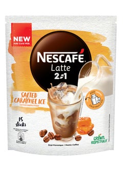 Nescafe Latte 2 in 1 Salted Caramel Ice 15 Sticks (15 X 11g), 165g