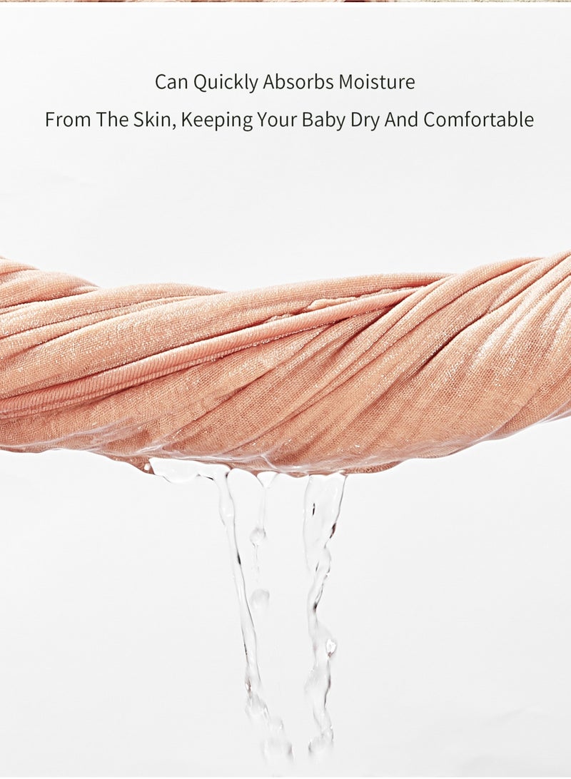 انسولار منشفة أطفال بقبعة من قطن عضوي، ماصة وسريعة الجفاف بعد الاستحمام والسباحة، بلش - مقاس واحد (وردي) - Image 4