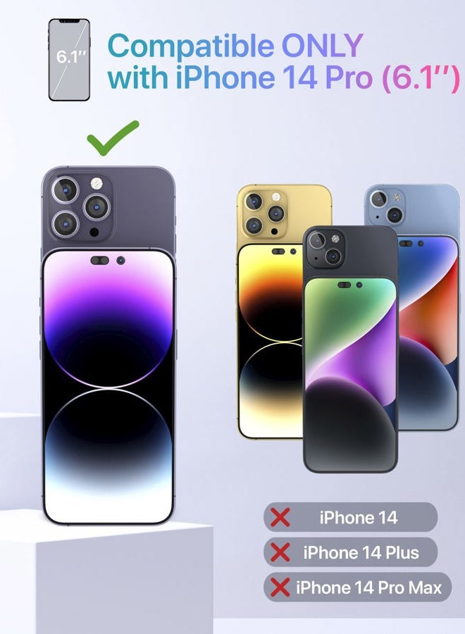 TORU CX SLIM for iPhone 14 Pro Case Wallet | Protective Shockproof Heavy Duty Cover with Hidden Card Holder & Card Slot | Mirror & Wrist Strap Included - Purple - Image 2