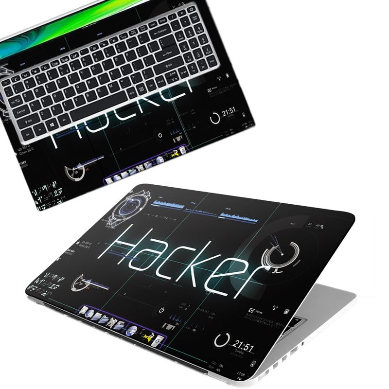 Galaxsia DSGN Hacker-001 Full Body Laptop Skin Bubble-Free| Laminated & Removable | HD Quality Sticker for Laptops Upto 15.6 Inches Compatible with Hp/Dell/Acer/Lenovo/Asus etc - Image 1