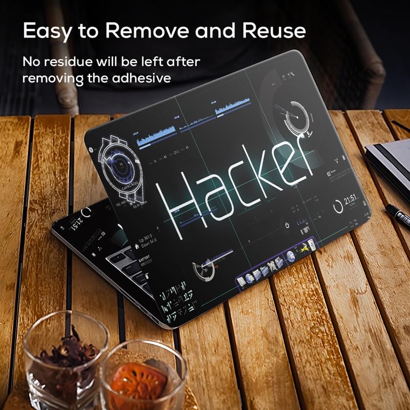 Galaxsia DSGN Hacker-001 Full Body Laptop Skin Bubble-Free| Laminated & Removable | HD Quality Sticker for Laptops Upto 15.6 Inches Compatible with Hp/Dell/Acer/Lenovo/Asus etc - Image 3