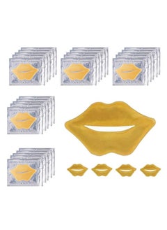VERONNI 24K Golden Crystal Lip Masks 30 Pieces Hydrating Lip Plumper Mask Collagen Nourishing Lip Care Gel Pads Remove Dead Skin Anti Chapped & Anti-Aging Lip Patches  - Image 1