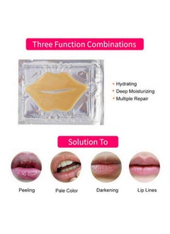 VERONNI 24K Golden Crystal Lip Masks 30 Pieces Hydrating Lip Plumper Mask Collagen Nourishing Lip Care Gel Pads Remove Dead Skin Anti Chapped & Anti-Aging Lip Patches  - Image 3