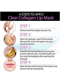 VERONNI 24K Golden Crystal Lip Masks 30 Pieces Hydrating Lip Plumper Mask Collagen Nourishing Lip Care Gel Pads Remove Dead Skin Anti Chapped & Anti-Aging Lip Patches  - Image 4