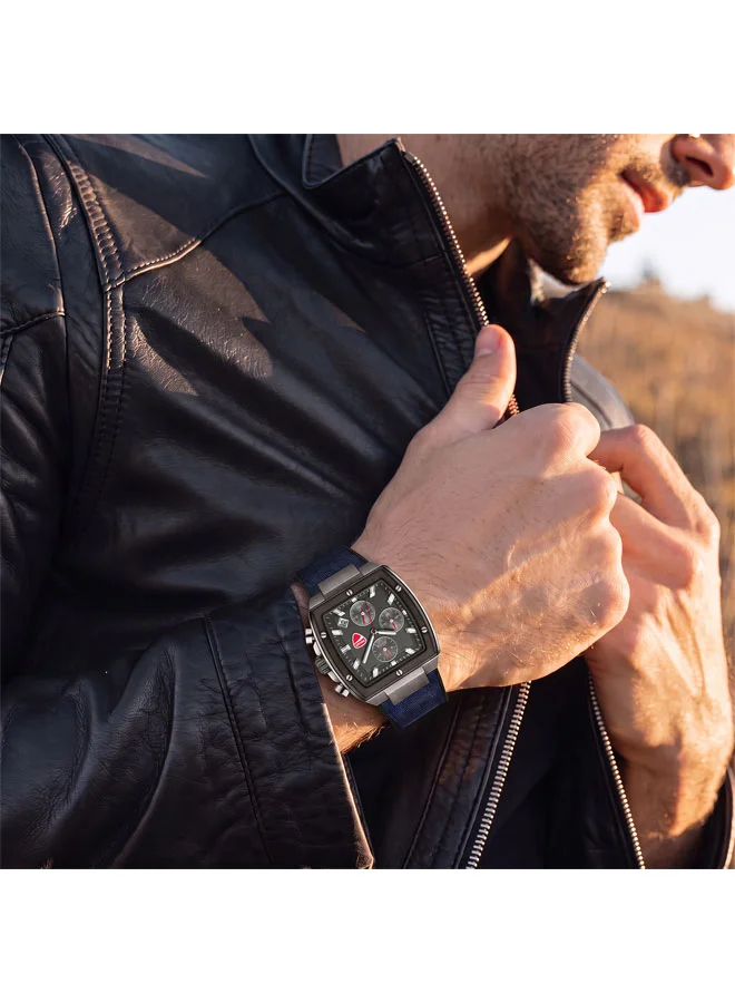 Ducati Gunmetal Voyage Gunmetal Dial, Silicone-Nylon Strap, Chronograph Watch for Men, 41mm for Men | Best Price UAE