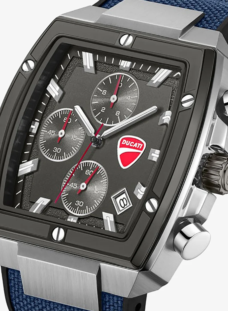 Ducati Gunmetal Voyage Gunmetal Dial, Silicone-Nylon Strap, Chronograph Watch for Men, 41mm for Men | Best Price UAE