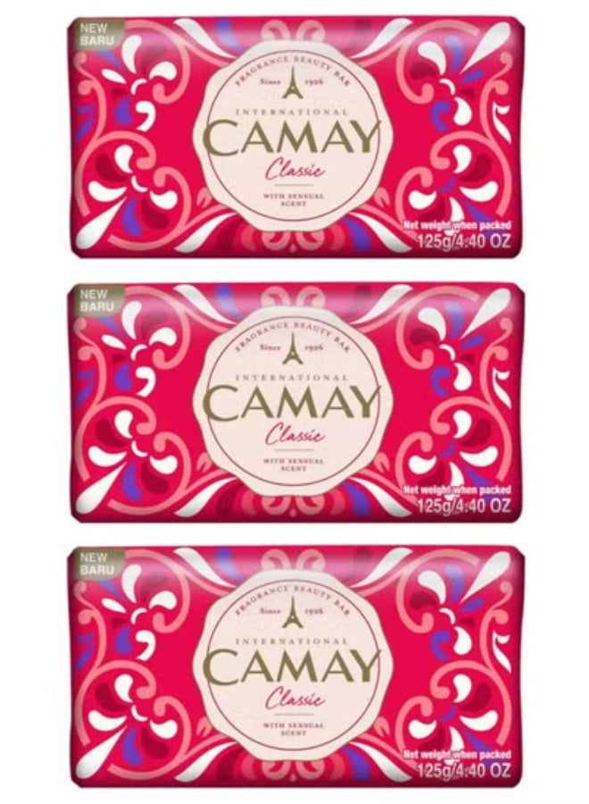 Classic International Beauty Bath Bar Beauty Bathing Soap French Fragrance For All Skin Types 125g 3 Pcs