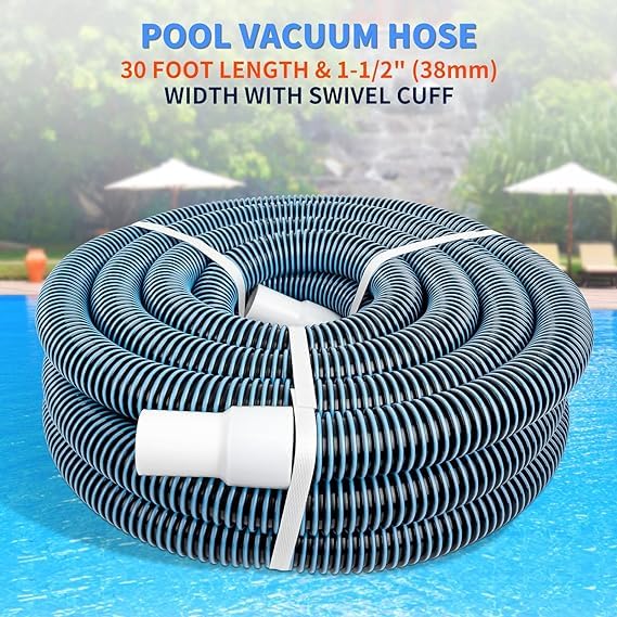 Helix Helix Pool System 15mtrs EVA Swimming Pool Heavy Duty InGround Pool Vacuum Hose with Swivel Cuff Swimming Pool Suction Pipe 50 feet by 112 inch 15 mtrs  - Image 2
