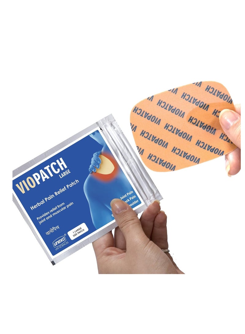 Viopatch Herbal Pain Relief Patch Large Pack of 5 Large Patches Instant Relief from Muscular Pain & Joint Pain Natural Pain Relief Patches No - Image 2