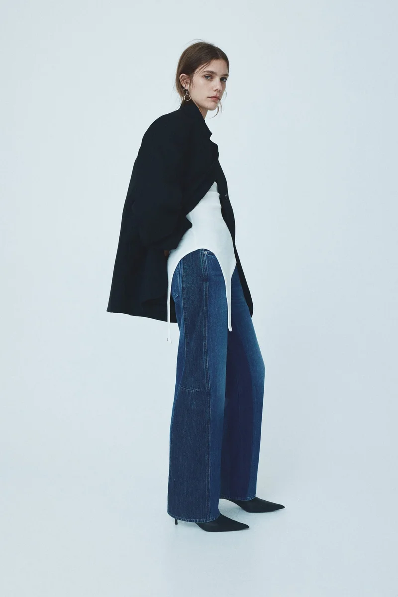 H&M Two-toned wide-leg jeans