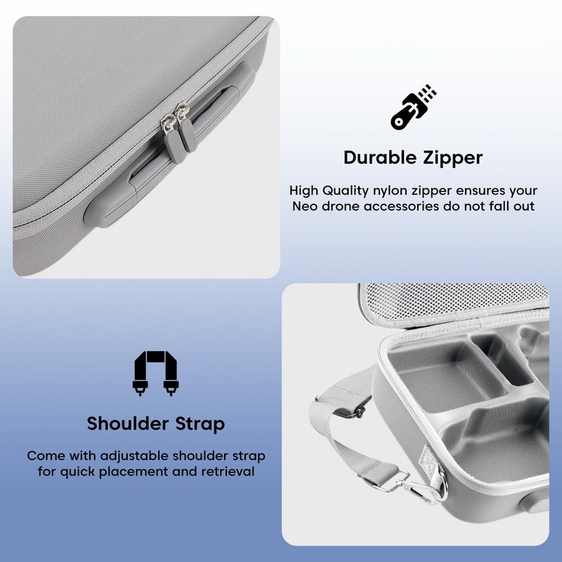 Sounce Hard Shell Carrying Case for DJI Mini 4 Pro – Compact Storage Bag for DJI Mini 4 Pro Drone, RC 2 Controller, Batteries, Charger, and Accessories – Portable Travel Case, Grey - Image 2