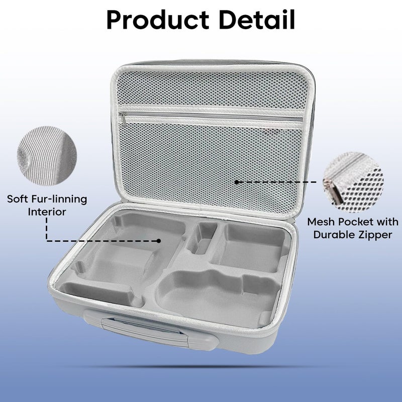 Sounce Hard Shell Carrying Case for DJI Mini 4 Pro – Compact Storage Bag for DJI Mini 4 Pro Drone, RC 2 Controller, Batteries, Charger, and Accessories – Portable Travel Case, Grey - Image 3
