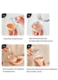 KASTWAVE Ice Ball Mold, Silicone Spherical Reusable Ice Ball Maker for Coffee Beverage Cold Drink Making DIY Home Kichen 4 pcs  - Image 4
