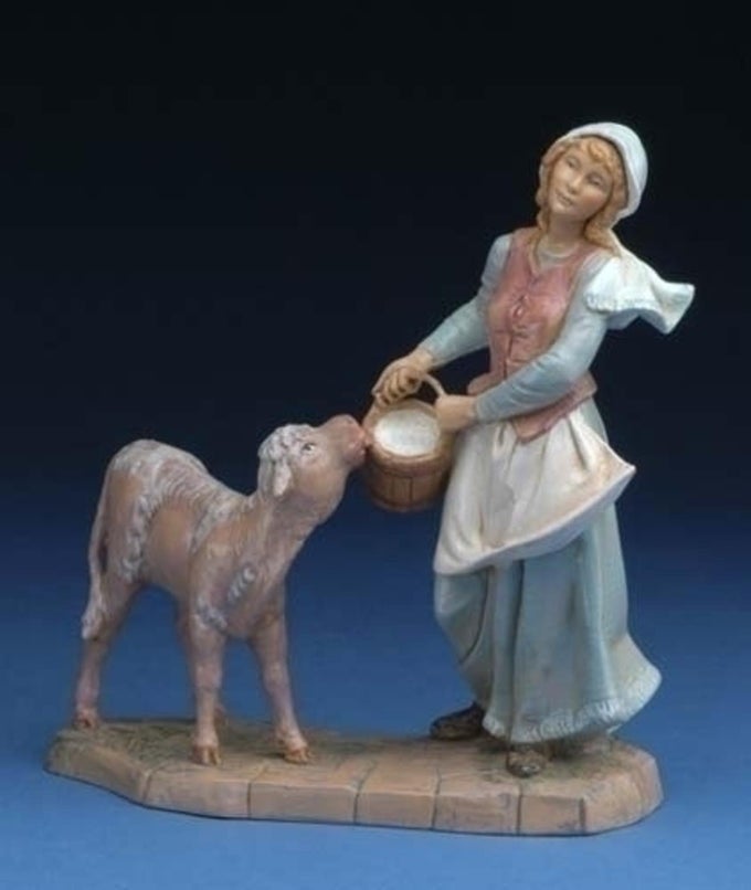 FONTANINI BY JULIA THE VILLAGER 75 COLLECTION NATIVITY FIGURE AND ACCESSORIES HAND SCULPTED AND PAINTED 8X3X7