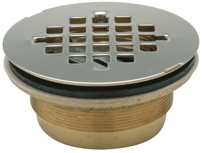 FD2275BR2 BRASS NOCAULK SHOWER STALL DRAIN WITH STAINLESS STEEL STRAINER 2