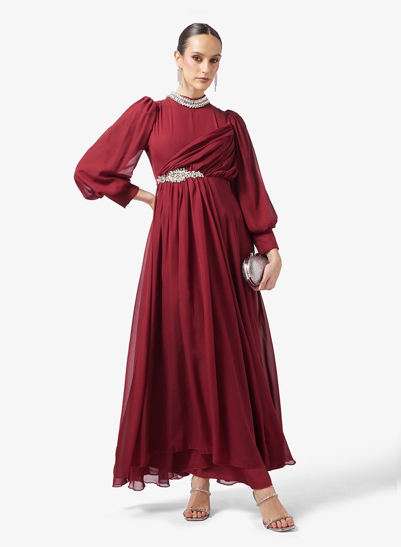 Khizana Ruched A-line Dress - Image 4