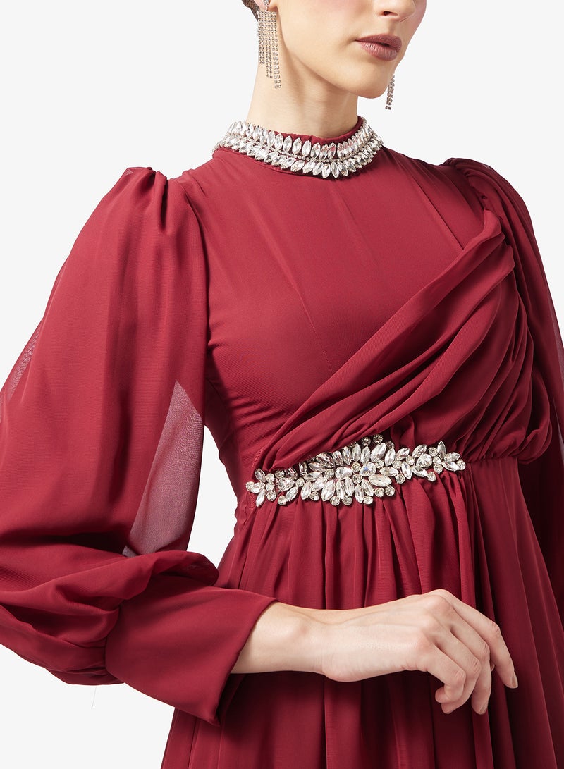 Khizana Ruched A-line Dress - Image 3